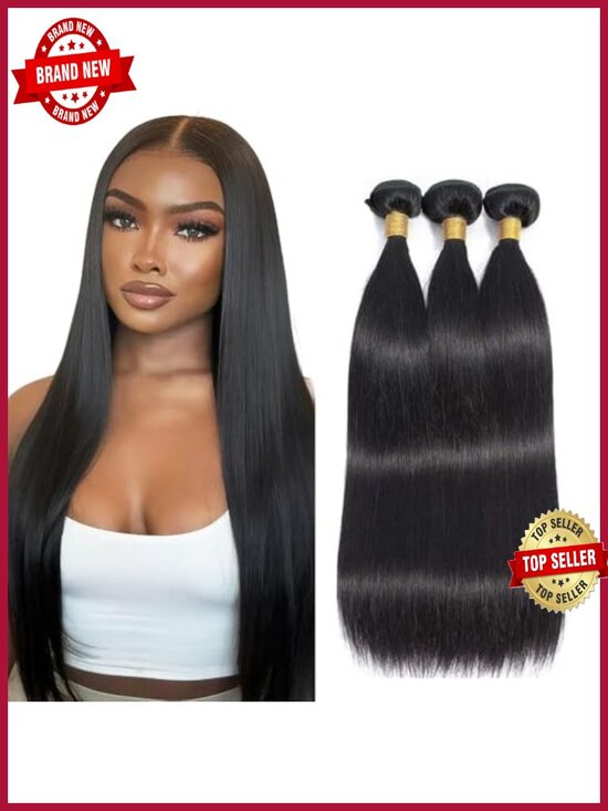 10A Brazilian Virgin Straight Human Hair Weave Bundles 3 Bundles 50g Each